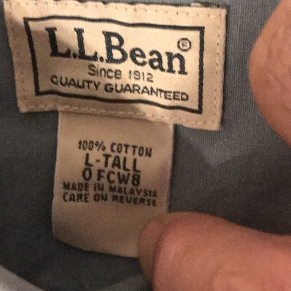 LL Bean L-Tall Long Sleeve Denim type mens shirt - Picture 7 of 13